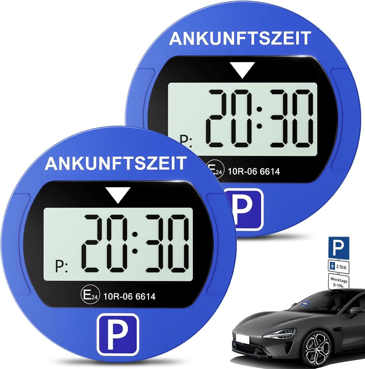 WARMFAY Elektronische parkeerschijf met toestemming van KBA- 2 PACK