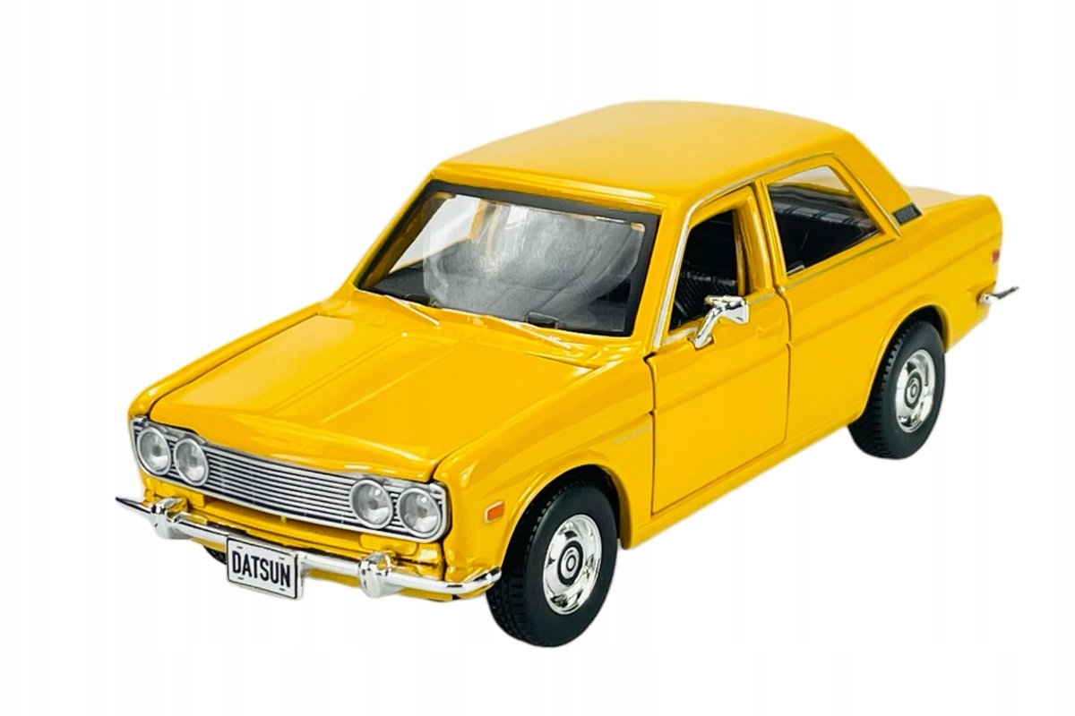 Maisto 1971 Datsun 510 Geel Metaal Model 1:24 Nieuw