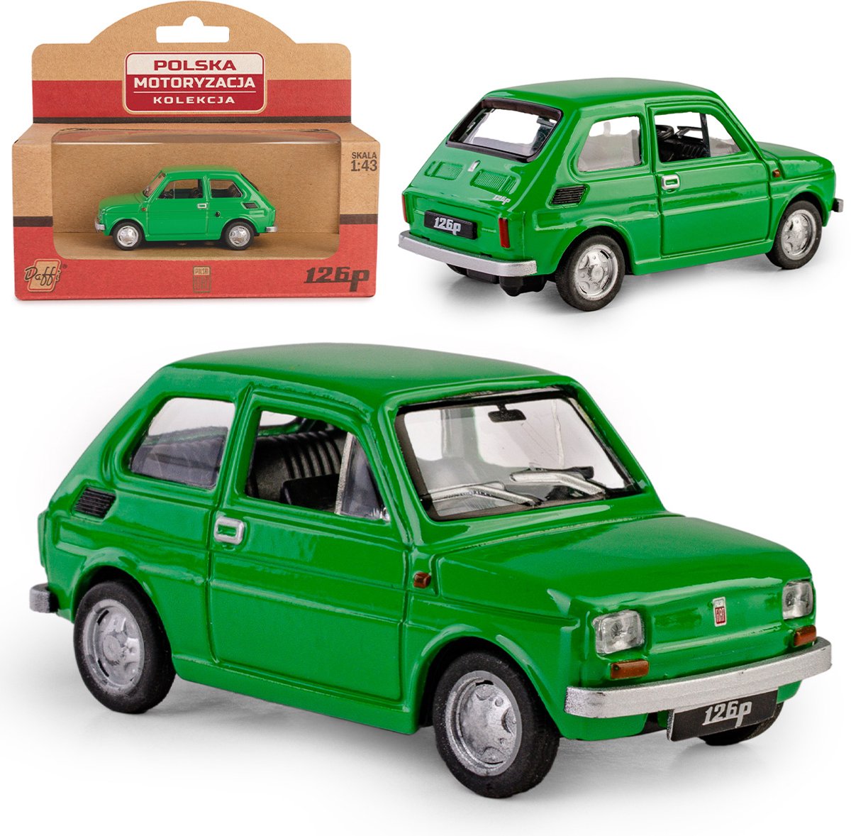 Fiat 126p Maluch Modelauto 1:43 Groen - PRL Collectie