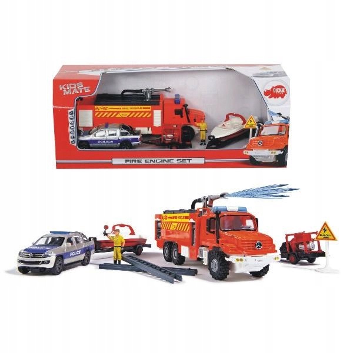 Dickie noodvoertuigenset 1:43 - Politie en brandweer