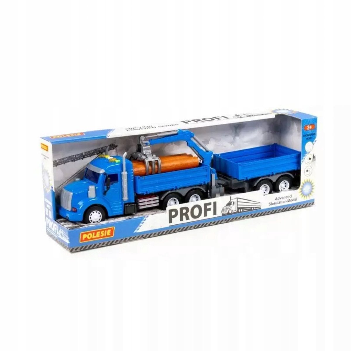 Polesie Profi Vrachtwagen met Kieper en Aanhanger - Blauw