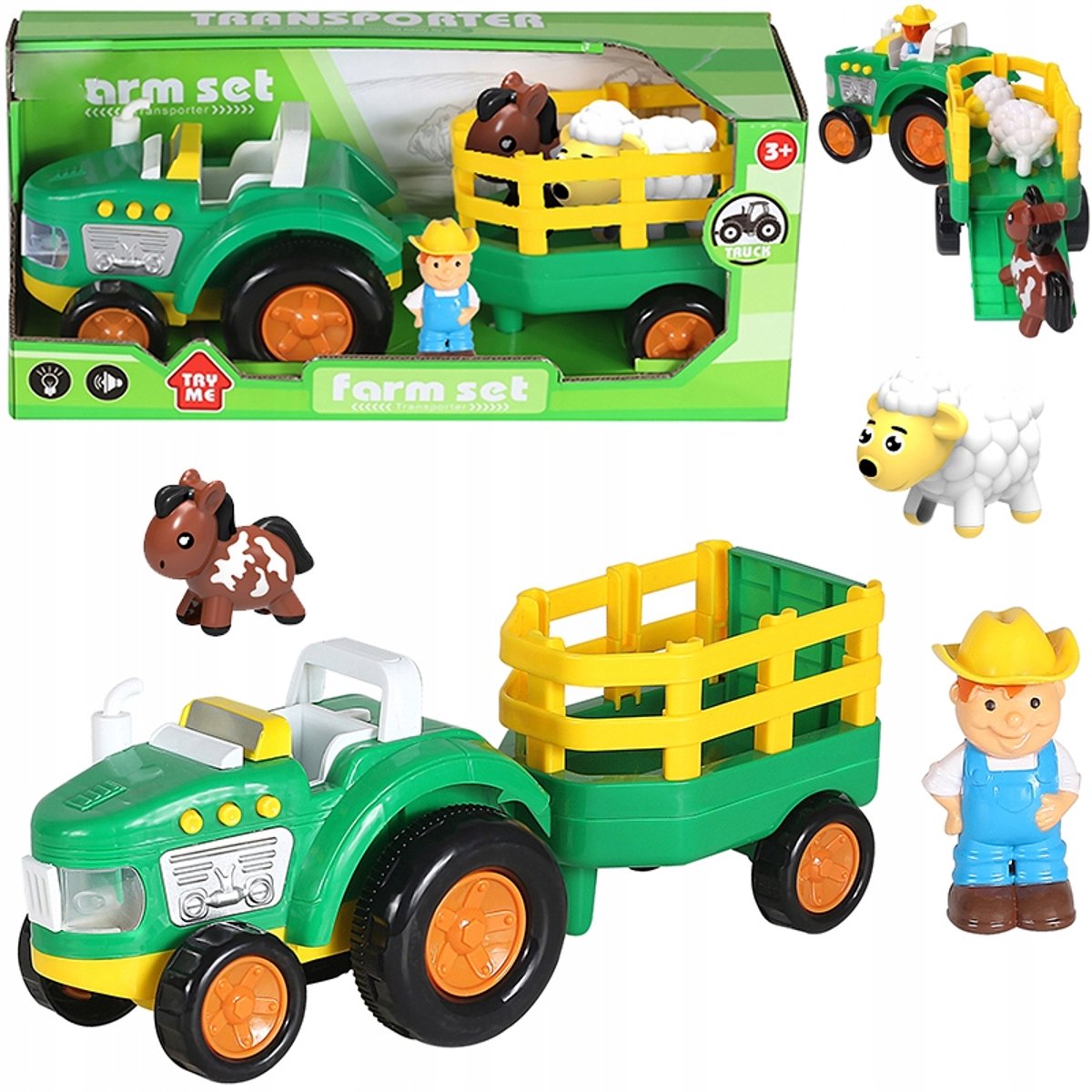 Boerderijtraktor met Boer en Geluiden - Speelgoed voor Kinderen