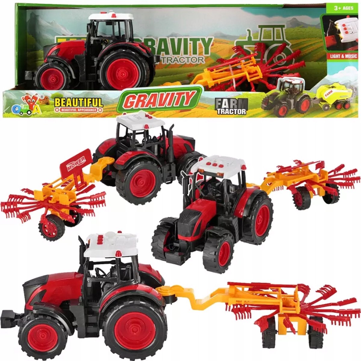 Mega Creative Traktor met Aanhanger - Pull Back, Licht & Geluid