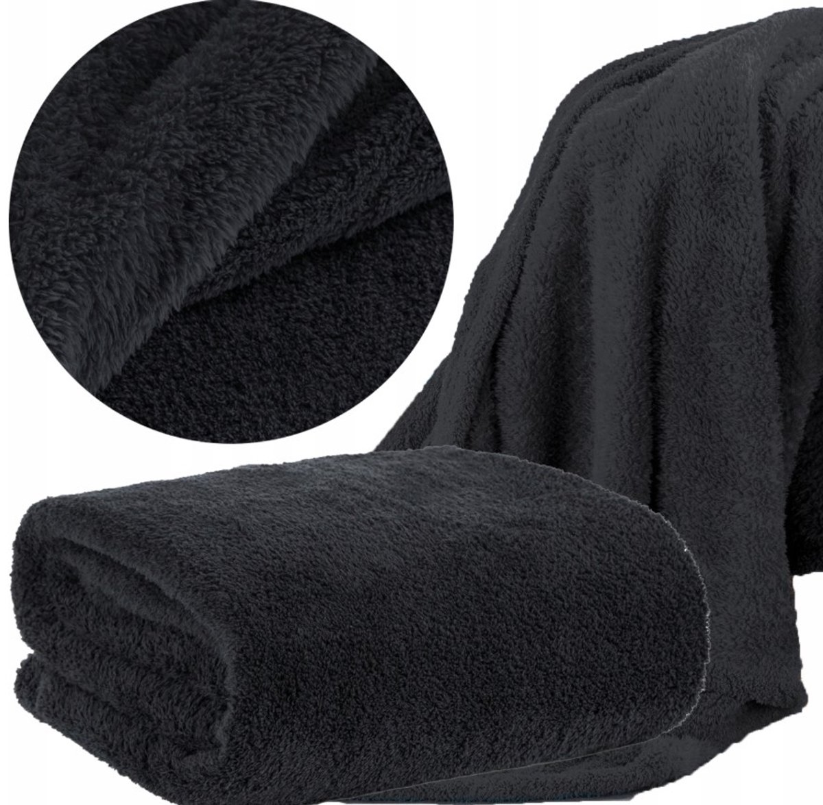 Zacht Dekentje Plaid 200x220 cm Zwart - Comfort & Stijl