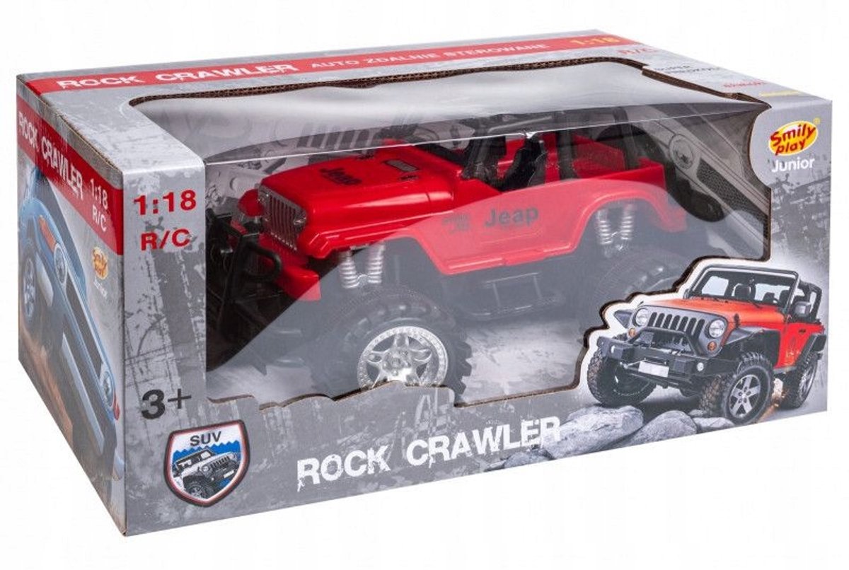 RC Rock Crawler Auto Rood - 1:18 Shell, geluid en licht