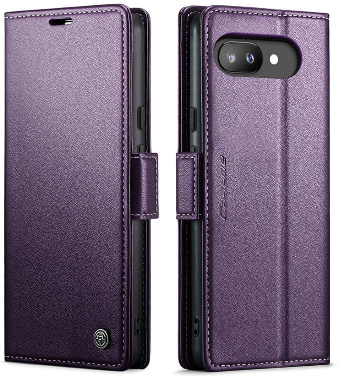 CaseMe Wallet Case met RFID Bescherming en Magneetsluiting voor Google Pixel 9a _ Paars