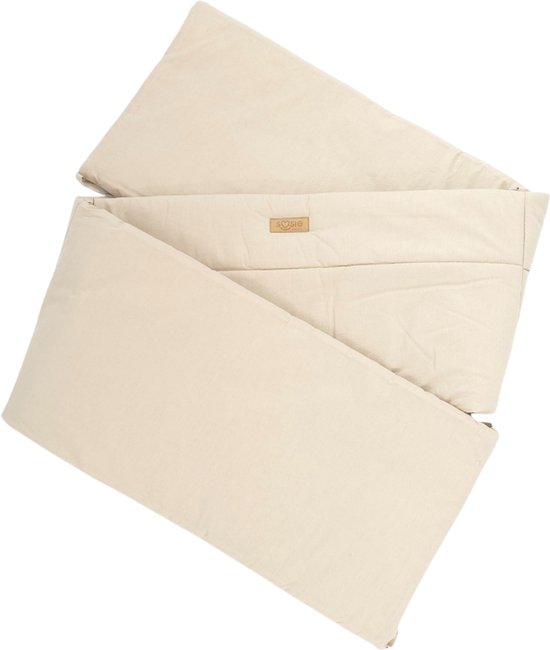 Tour de lit Soosie – Collection CLASSIC – 180×30 cm – Katoen respirant – Beige – Tour de lit protecteur avec attaches