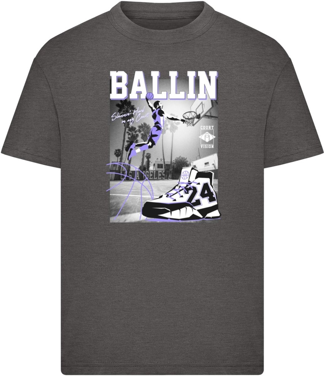 Mister Tee Kids Ballin Hard Kinder Tshirt Kids 110/116 Grijs
