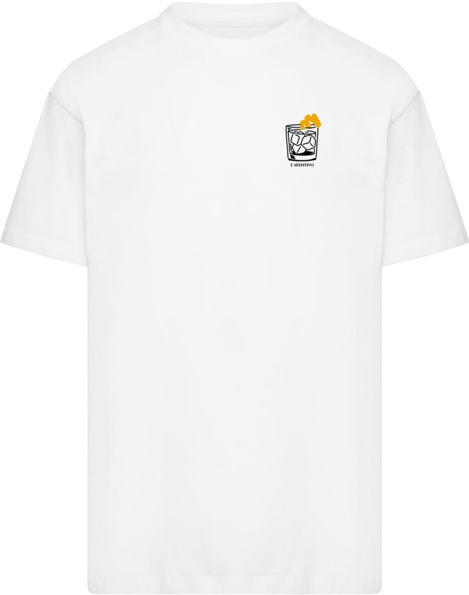 Mister Tee T-shirt L??Aperitivo Heavy Oversize Wit