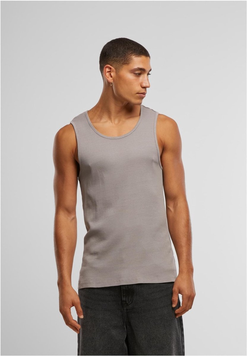 Urban Classics Washed Look Ribbed Ttanktop Heren Tanktop – M Grijs