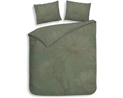 Heckettlane Dekbedovertrek Katoen Satijn Mesa - Forest Green - 100% Katoen-Satijn - Dekbedovertrek 260x200/220cm - Lits Jumeaux Extra Breed - Santa Fe