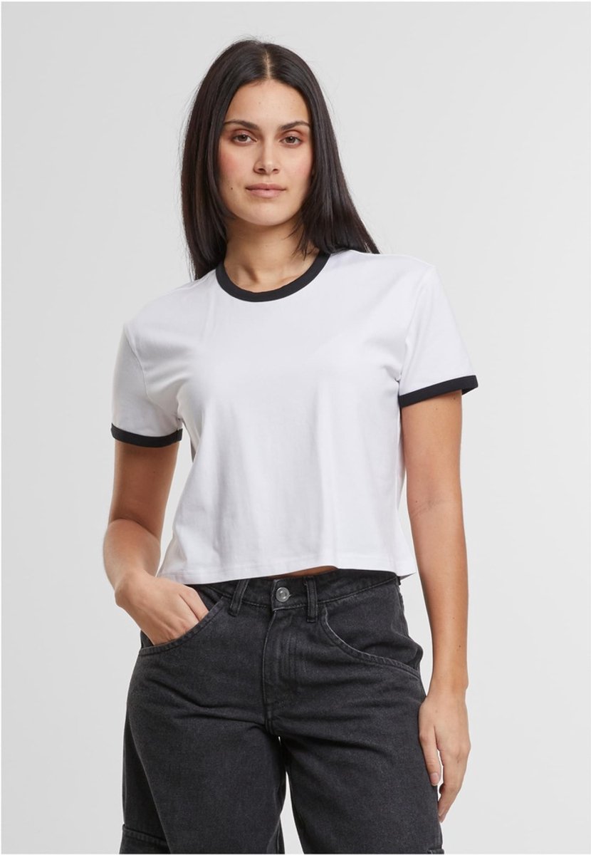 Urban Classics Contrast Retro Crop top 4XL Wit