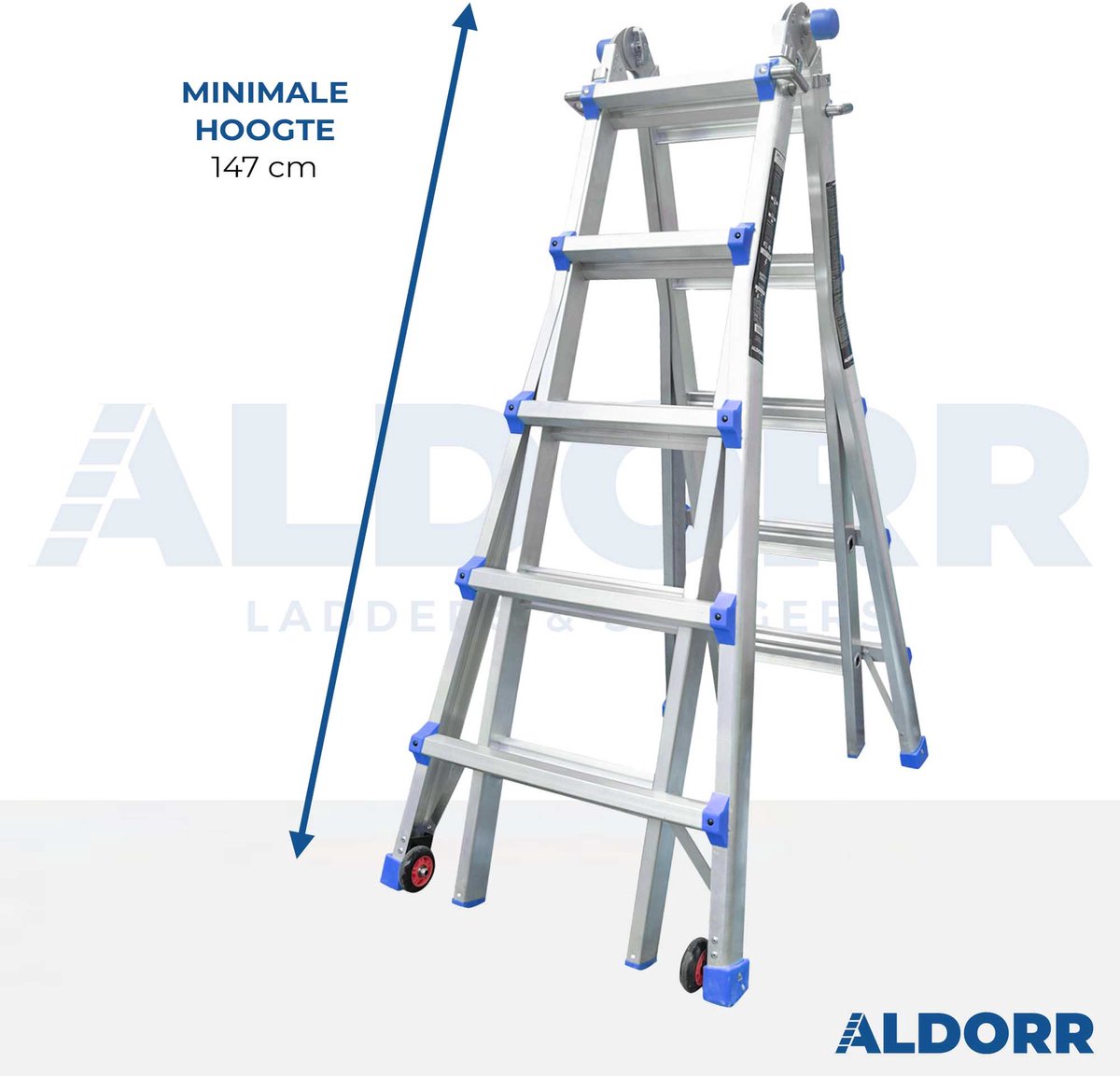 ALDORR Home - Multiladder Uitschuifbare Vouwladder 4x5 - 5,20 meter – foto 2
