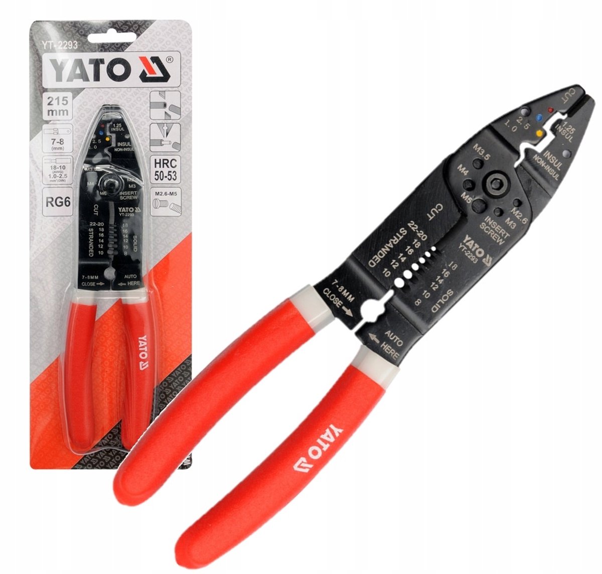 Yato YT-2293: 215 mm kabelstripper en tang