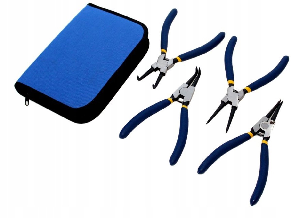 Set van 4 Seegerringtangen 300mm CR-V met opbergtas