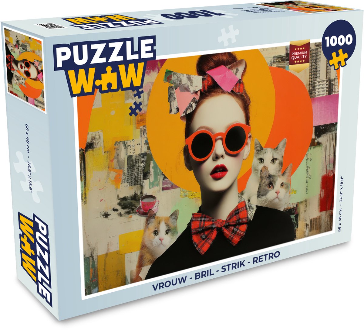 Vrouw - Bril - Strik - Retro