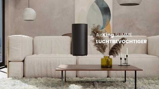 AirKing Luchtbevochtiger - Humidifier Zwart - Bevochtiger woonkamer huiskamer slaapkamer - Topfill - 3.5 Liter - Hygrometer - Aroma