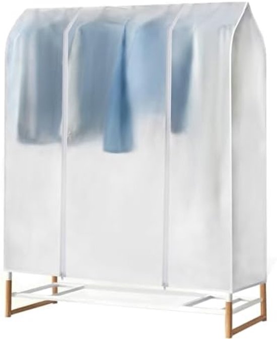 GQC Stofdichte kledingzakken, 50 x 80 x 120 cm, transparante PEVA- kledinghoes, grote kledingbeschermhoes voor kleding met ritssluiting, stofbescherming, opbergtas voor pak, mantel, T-shirt