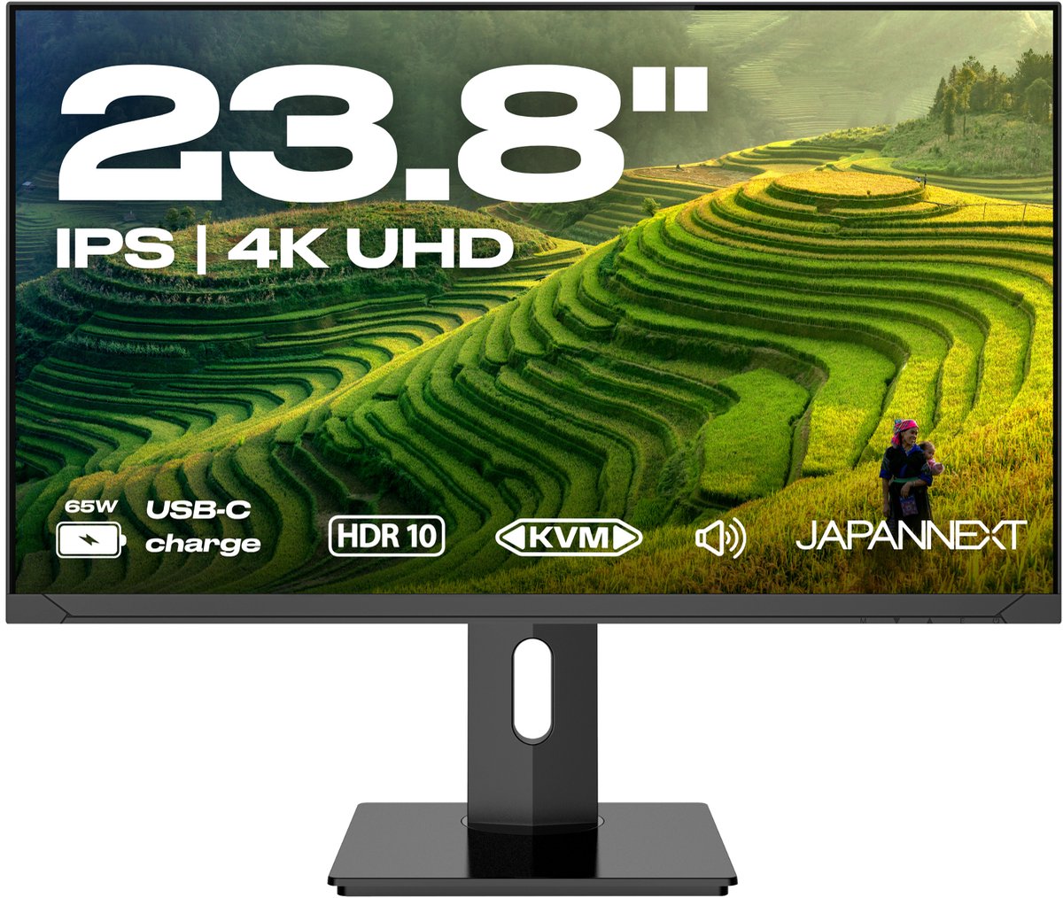 JAPANNEXT Monitor 23,8" IPS 4K UHD (3840x2160) | JN-IPS2380UHDR-C65W-HSP thumbnail 6