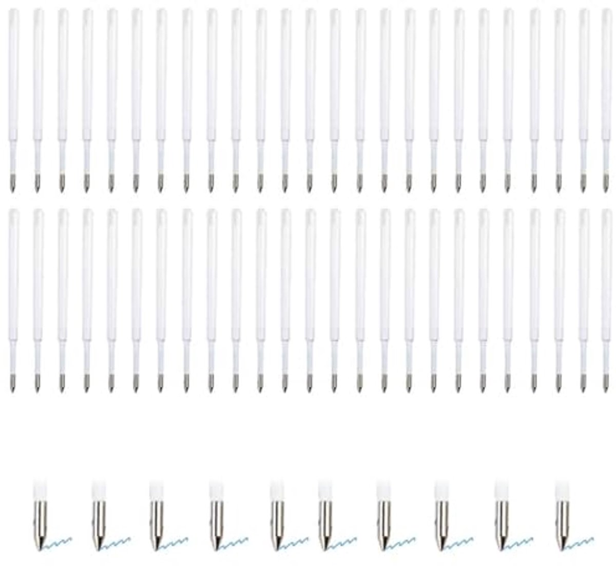 50 Pcs Ballpoint Refills, Replaceable Writing Color for Office, Store, School and Home (1mm) (Blue)