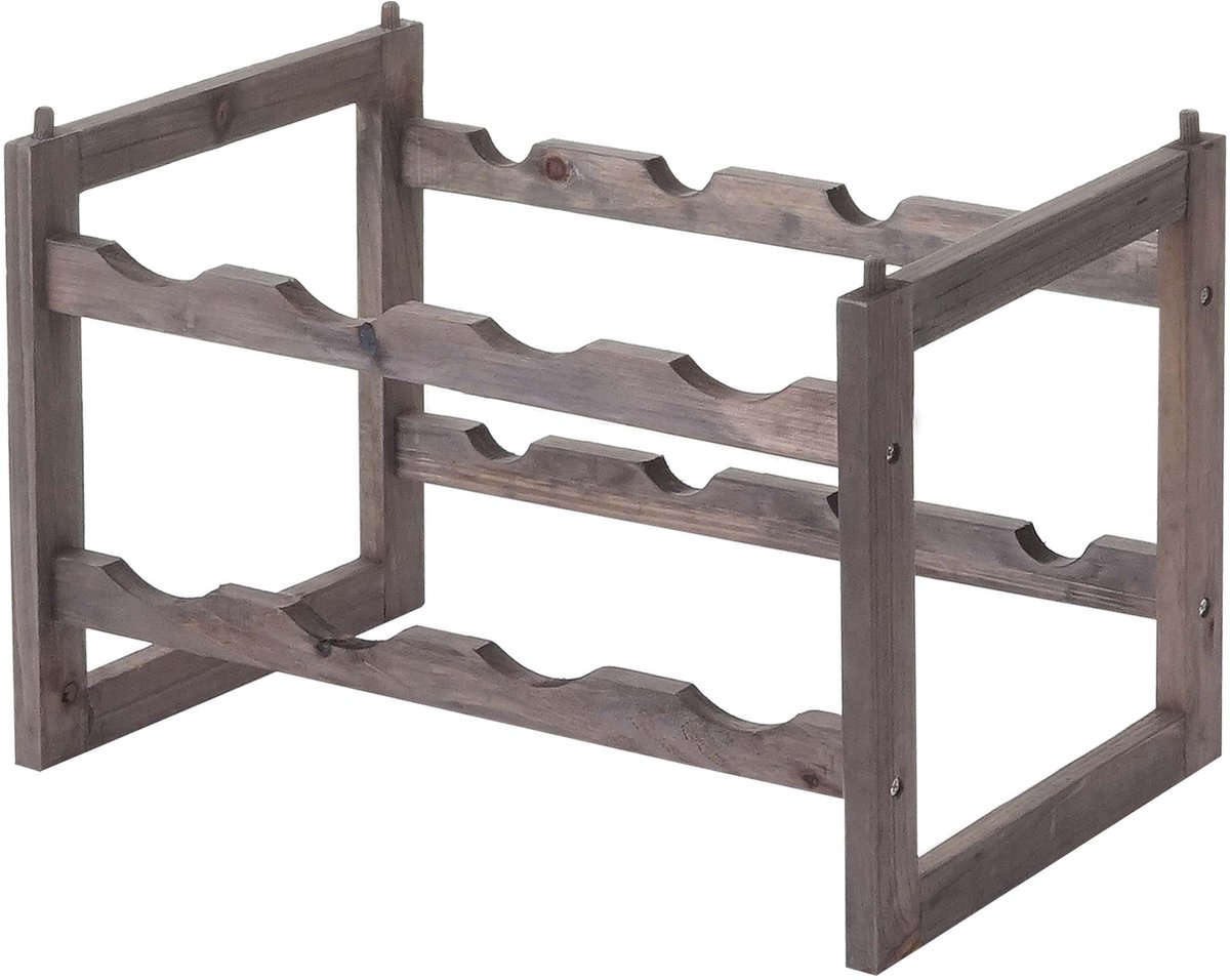 Wijnrek MCW-B58, flessenrek wijnrek wijnhouder, spar 2 planken ~ 1 stuk
