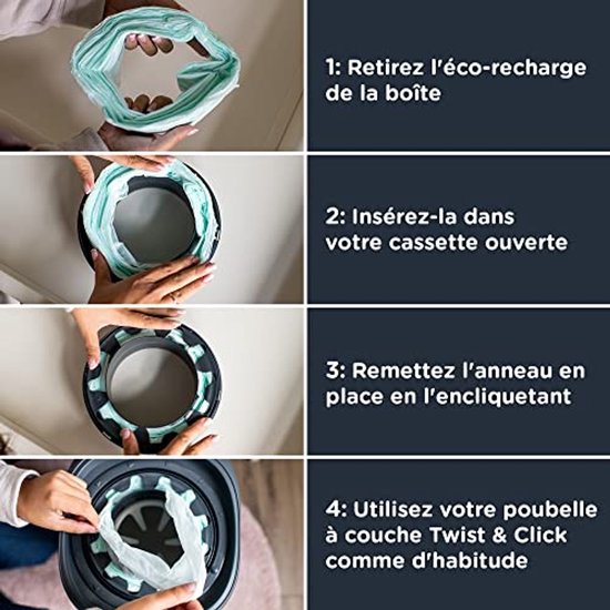 Tommee Tippee Twist & Click Luieremmer Eco – Groen | Hygiënisch