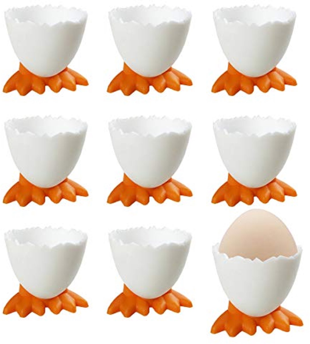 Set van 9 Eierdopjes - Schattige Ronde Eierhouders voor Gekookte Eieren en Snacks