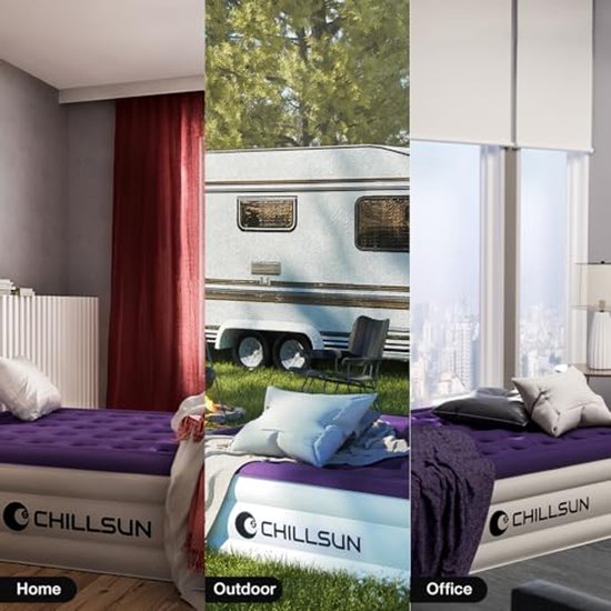 Opblaasbaar matras met elektrische pomp - zelfopblaasbaar bed voor camping en thuisgebruik (1 persoon, 41 cm) — afbeelding 4