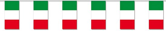Guirlande en papier Italie 4 mètres - Drapeau italien - Articles de fête des supporters - Décoration / décoration champêtre
