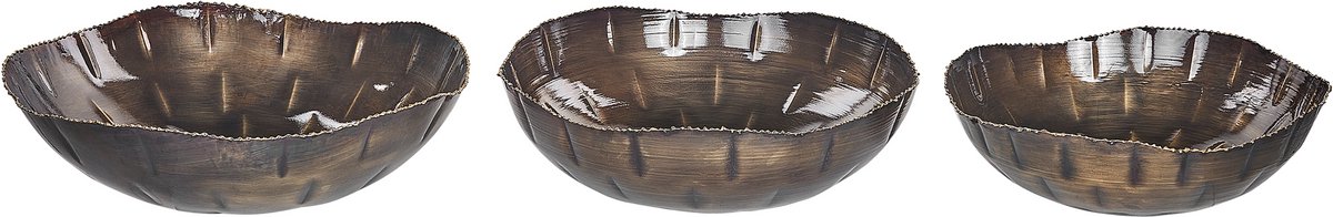 PINANG - Decoratieve schalen set van 3 - Messing - IJzer