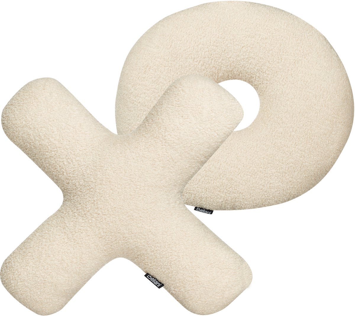 Beliani HESPERIS - Sierkussen set van 2 - Beige - Teddystof