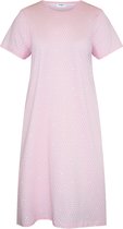 GAUBERT® Essential Dames Nachthemd Korte Mouw - Premium Gekamd Katoen - All-Over Print Dots & Hearts - Roze - Maat L - GB-6803