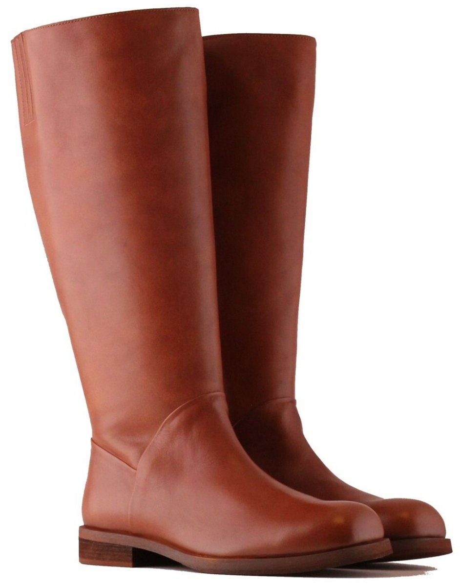 Jilsen Dames Laarzen Brede Schacht en Laarzen Brede Kuiten Patty in Chestnut Kuitomtrek 44 cm, schoenmaat 41