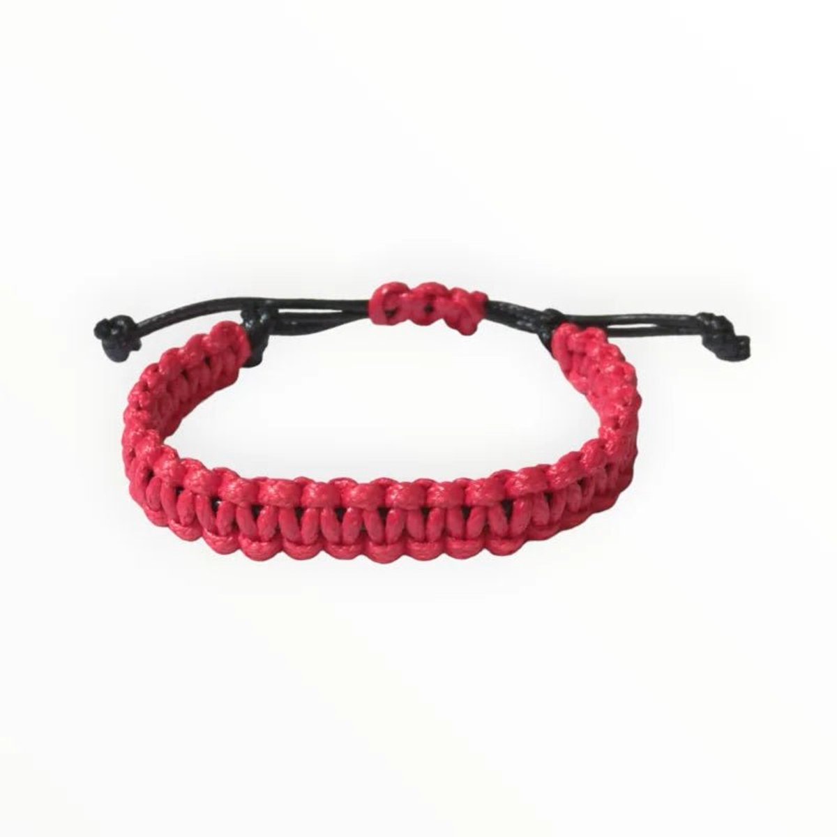 Aramat jewels - verstelbare nylon armband - trendy- comfortabel - Rood