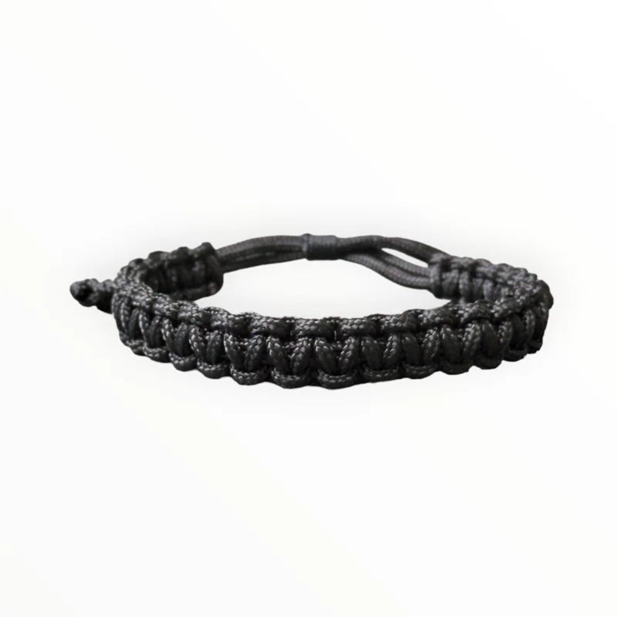Aramat Jewels - verstelbare nylon armband - voor dames en heren -Zwart