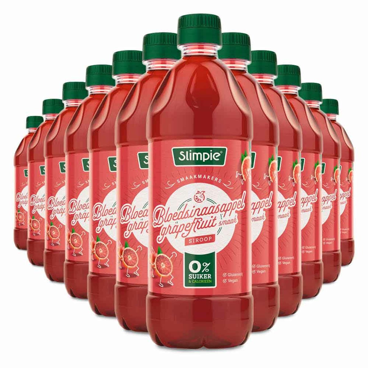 Slimpie Siroop Bloedsinaasappel Grapefruit - 12 x 650 ml - Voordeelverpakking