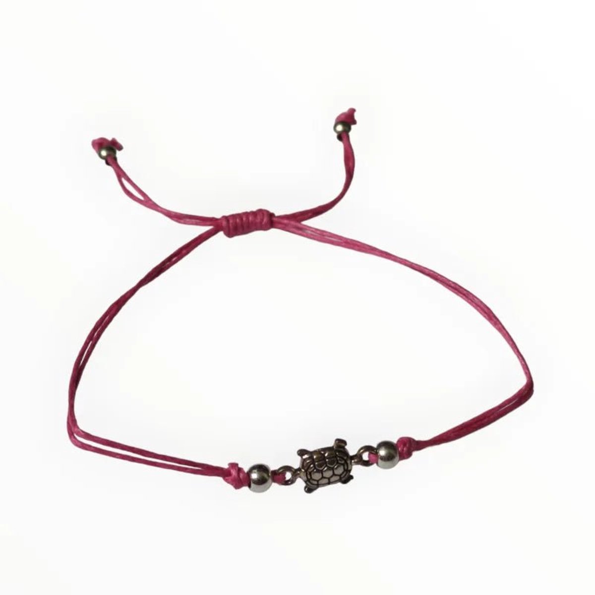 Aramat Jewels - Armband schildpad - Verstelbaar touw - Donker Roze