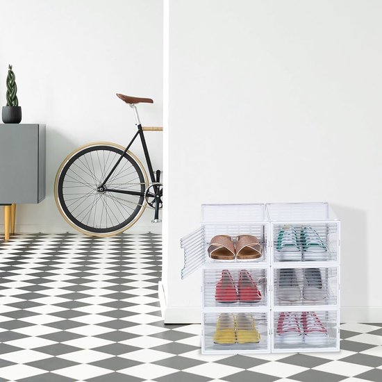 COSTWAY Schoenenboxen, set van 12 schoenenorganizer