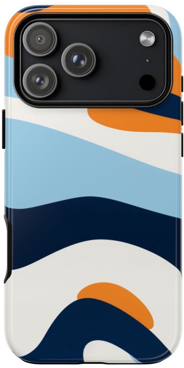 Abstract Oranje-Blauw Patroon – Telefoonhoesje Geschikt voor iPhone 17 Pro Max