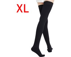 paar dijhoge compressiekousen 20-30 mm hoog dames heren steunkousen medisch pijn-20-30 mm gh zwart XL