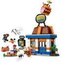Restaurant Durrr Burger LEGO avec personnages et accessoires.