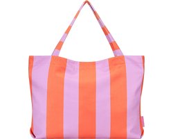 PIECE OF SUN® Strandtas groot – Lila Oranje – Duurzame Beachbag van 85% Gerecycled Microvezel – Lichtgewicht, Sneldrogend & Ruim - Cadeau voor vrouwen - Cadeaubon 50 euro