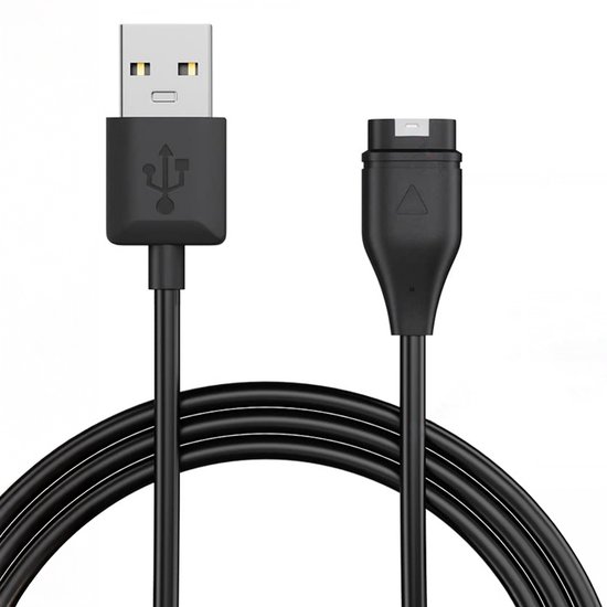 Qost - USB-A naar Garmin Kabel - 1 Meter - PVC - Zwart - Garmin oplaadkabel - Compatibel met Garmin Instinct / Forerunner / Fenix - 1-Pack