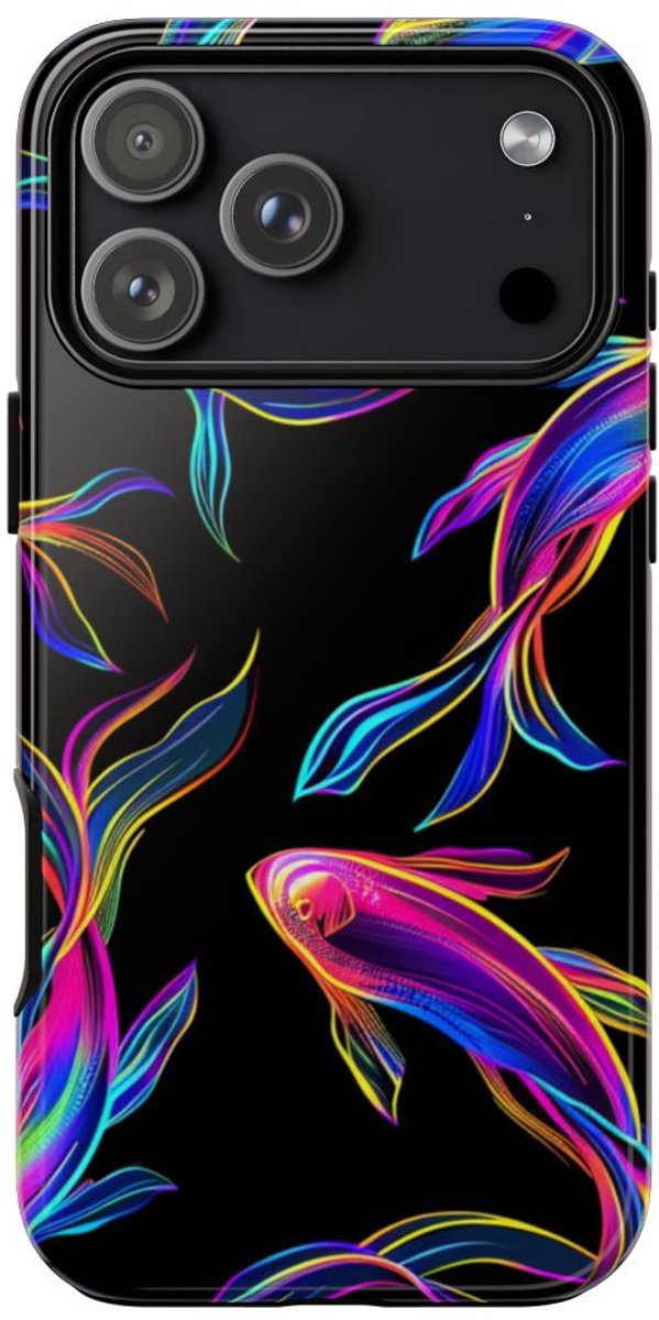 Neonkleurige Vissenpatroon – Telefoonhoesje Geschikt voor iPhone 17 Pro Max