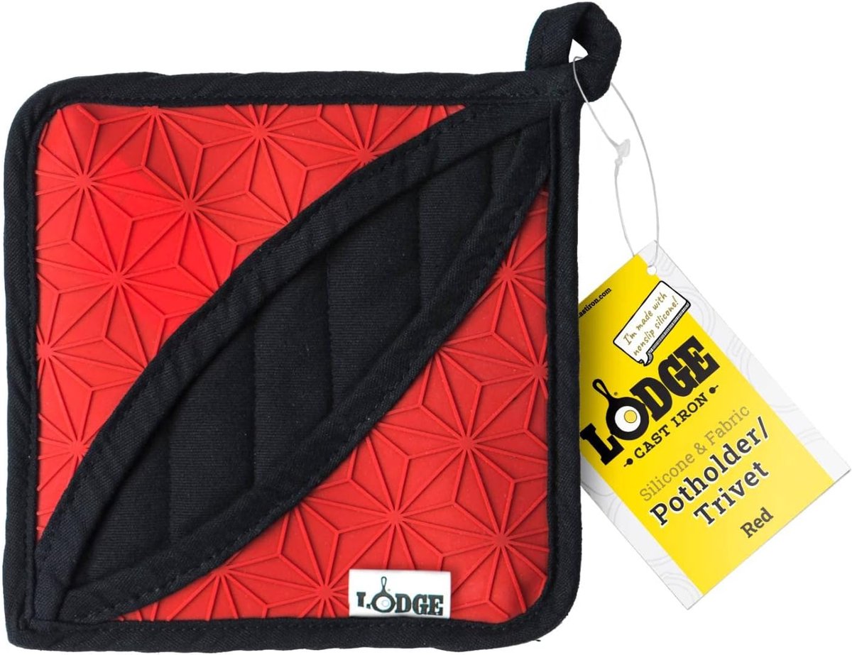 Siliconen Trivet & Pannenlap - Hittebestendig, Antislip, Rood/Zwart