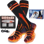 Chaussettes Chauffantes Rechargeables 5000mAh - 3 Niveaux De Température, Chauffage 360°, Lavables - Pour Ski, Randonnée, Chasse (Homme/Femme)