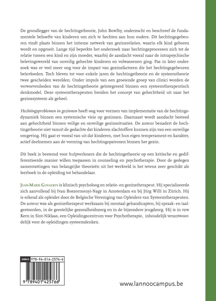 Hechtingsproblemen in gezinnen - back cover