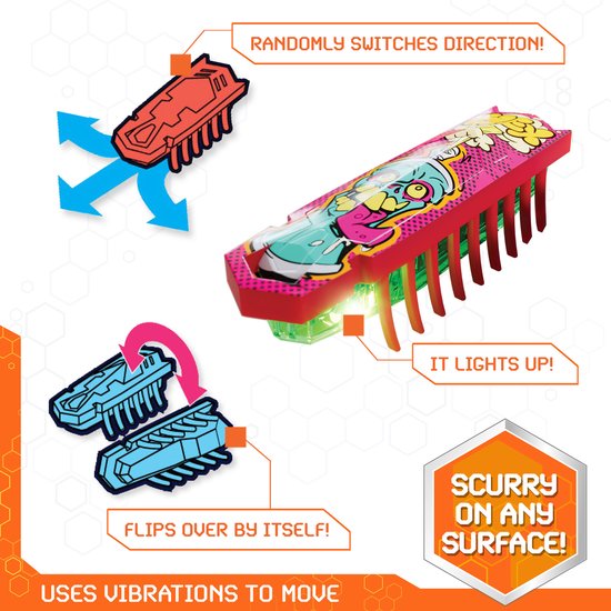 HEX BOTS nano 5 Pack, 4 nano Bots met extra Flash nano, sensorisch speelgoed voor kinderen en katten met trillingstechnologie, insecten- en minirobotspeelgoed