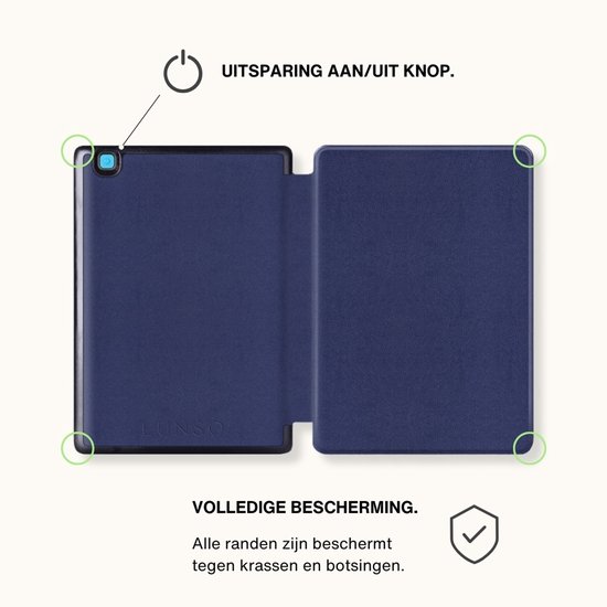 Lunso Geschikt voor Kobo Aura One Slim hard case hoes (7.8 inch) - sleepcover - Donkerblauw van Lunso — afbeelding 2