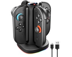 YONO Oplaadstation geschikt voor Nintendo Switch 2 Joy-Con - 4 Controllers - Oplader Dock - Quad Charger - Zwart